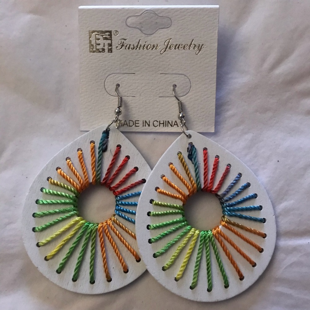 NWT Multi Colored Thread Earrings